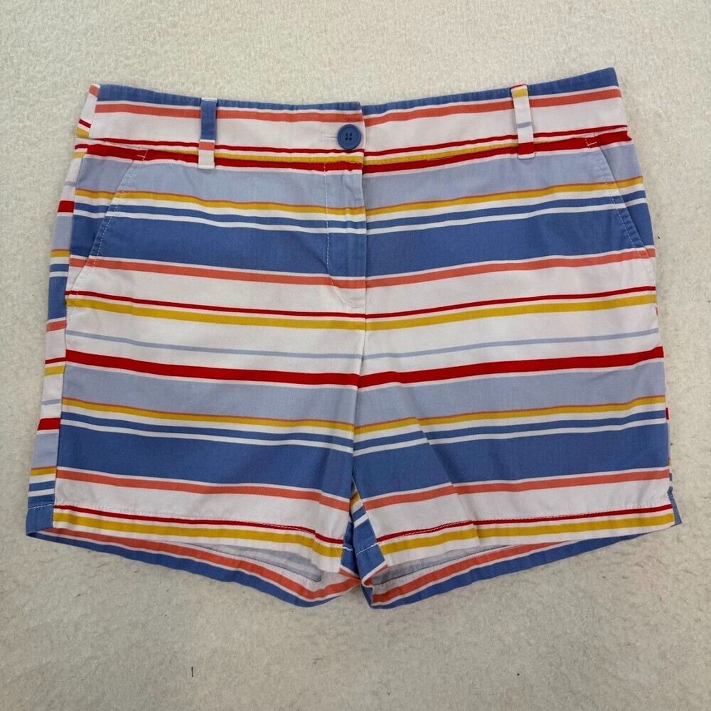 LOFT Outlet Women's 100% Cotton Multi-Colored Stripe Preppy Summer Shorts Size 8